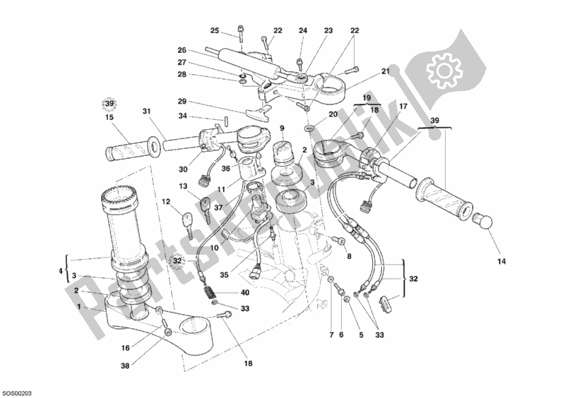 All parts for the Handlebar of the Ducati Superbike 749 S 2005